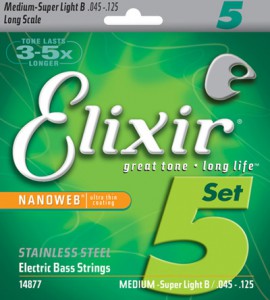 Elixir Nanoweb Electric 5str Bass, Steel, Long Scale 45-125 ― Guitar-Supply.ru